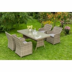 Merxx Tischgruppe Riviera, 9-tlg.inkl.Sessel Mit Fester Rückenlehne