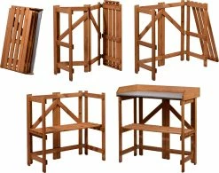 Dobar 29053 Zusammenklappbarer Pflanztisch Aus Kiefernholz, 85 X 44 X 89 Cm -Zipper Geschäft 1622612000 prod 003