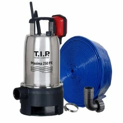 T.I.P. MAXIMA 250 PX Schmutzwasser-Tauchpumpe Mit 10 M Ablaufschlauch Ø 32 Mm