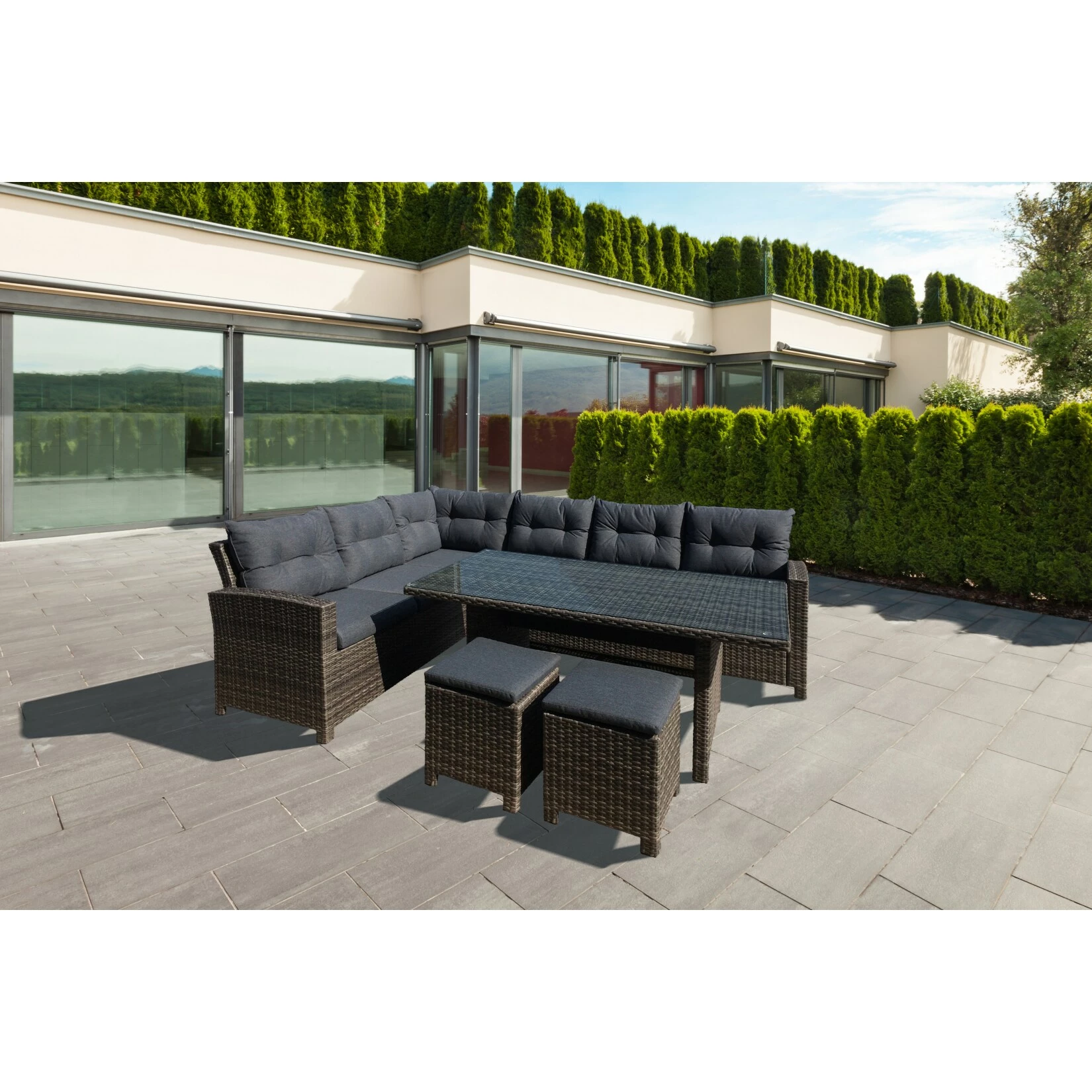 Greemotion Lounge Set Tessin,Alu,PE-Geflecht,5-tlg 2 Greemotion Lounge Set Tessin,Alu,PE-Geflecht,5-tlg – Bild 2