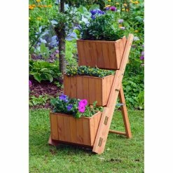 Dobar 29251e Ausklappbare Pflanztreppe Mit 3 Pflanzkästen, Braun, Kiefer -Zipper Geschäft 1938099000 prod 006