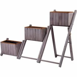Dobar 29252e Ausklappbare Pflanztreppe Mit 3 Pflanzkästen, Grau, Kiefer 8 Dobar 29252e Ausklappbare Pflanztreppe Mit 3 Pflanzkästen, Grau, Kiefer -Zipper Geschäft 1938099001 prod 003
