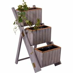 Dobar 29252e Ausklappbare Pflanztreppe Mit 3 Pflanzkästen, Grau, Kiefer 10 Dobar 29252e Ausklappbare Pflanztreppe Mit 3 Pflanzkästen, Grau, Kiefer -Zipper Geschäft 1938099001 prod 005