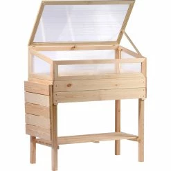 Dobar Erhöhtes Frühbeet Mit Tisch & Haken Gr. L, Transparent, Kiefer -Zipper Geschäft 1938113000 prod 003