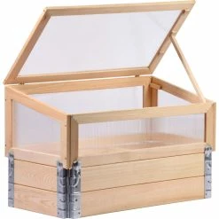 Dobar 58413e Frühbeet Mit Untersatz Gr. M, Transparent, Kiefer