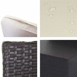 Poly-Rattan-Garnitur MCW-D28, Gartengarnitur Sofa Set ~ Braun, Polster Creme Ohne Deko-Kissen/Abdeckung -Zipper Geschäft 1974978001 prod 005