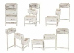 MCW Pflanzregal H275, Standregal Blumenständer Pflanzkasten, 65x108x15cm, Holz Shabby-Look Vintage ~ Weiß -Zipper Geschäft 1975758000 prod 004