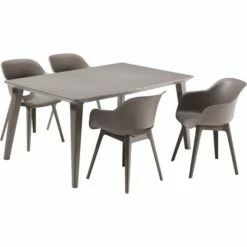 Allibert Loungeset Akola-Lima 5-teilig Mit Tisch Cappuchino, Capuchino