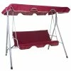 Hollywoodschaukel MCW-D61, Gartenschaukel Hängeschaukel Bank, 3-Sitzer UV 50+ Verstellbares Dach 197x185cm ~ Bordeaux