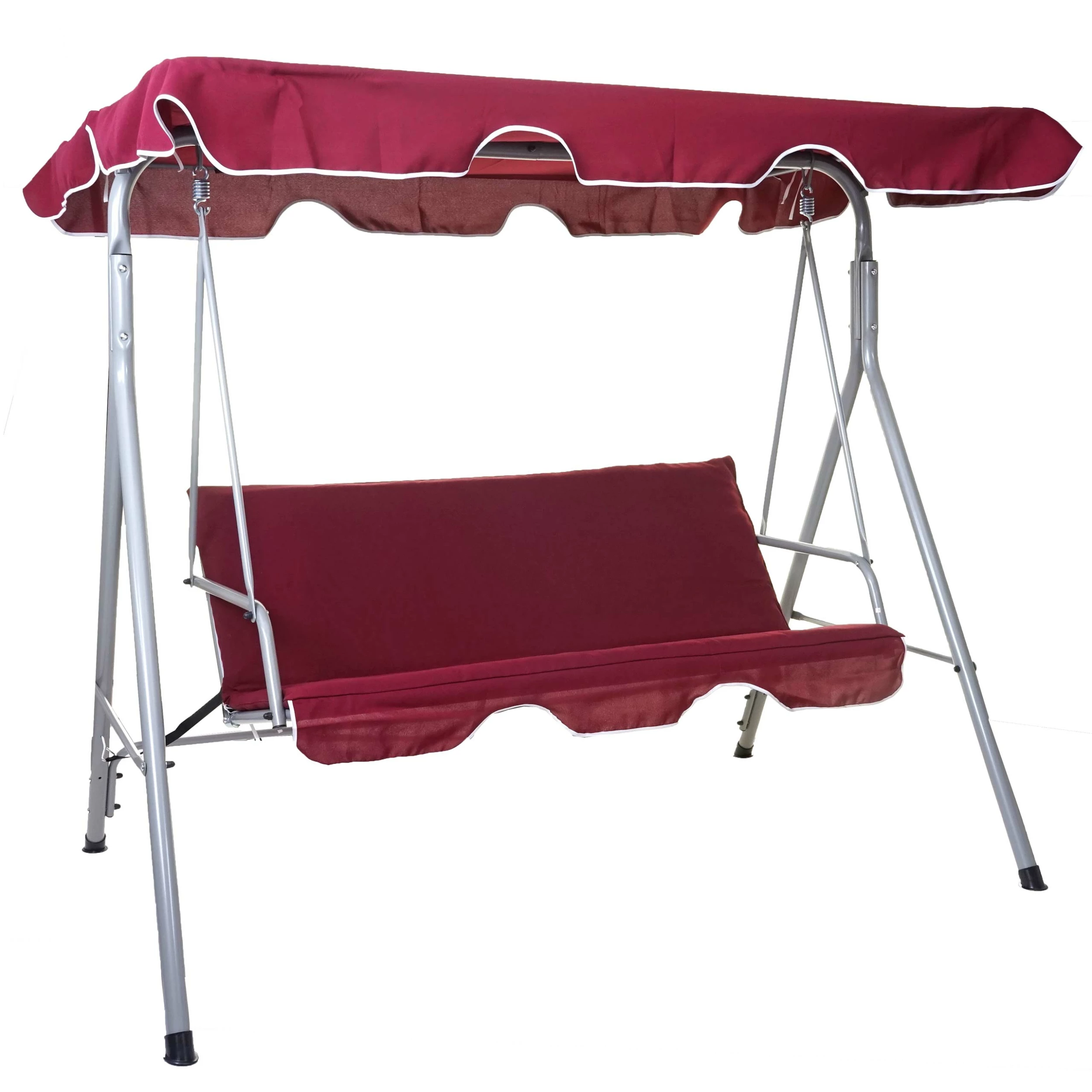 Hollywoodschaukel MCW-D61, Gartenschaukel Hängeschaukel Bank, 3-Sitzer UV 50+ Verstellbares Dach 197x185cm ~ Bordeaux 1 Hollywoodschaukel MCW-D61, Gartenschaukel Hängeschaukel Bank, 3-Sitzer UV 50+ Verstellbares Dach 197x185cm ~ Bordeaux