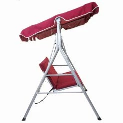 Hollywoodschaukel MCW-D61, Gartenschaukel Hängeschaukel Bank, 3-Sitzer UV 50+ Verstellbares Dach 197x185cm ~ Bordeaux 9 Hollywoodschaukel MCW-D61, Gartenschaukel Hängeschaukel Bank, 3-Sitzer UV 50+ Verstellbares Dach 197x185cm ~ Bordeaux -Zipper Geschäft 2031194001 prod 004