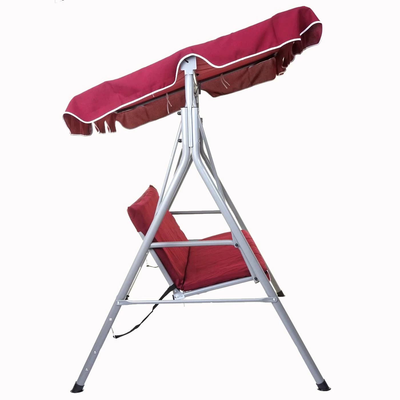 Hollywoodschaukel MCW-D61, Gartenschaukel Hängeschaukel Bank, 3-Sitzer UV 50+ Verstellbares Dach 197x185cm ~ Bordeaux 4 Hollywoodschaukel MCW-D61, Gartenschaukel Hängeschaukel Bank, 3-Sitzer UV 50+ Verstellbares Dach 197x185cm ~ Bordeaux – Bild 4