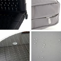 MCW Luxus Poly-Rattan-Garnitur Lier, Sitzgruppe Lounge-Set, XXL Sofa Rund, Anthrazit Kissen Grau -Zipper Geschäft 2061650000 prod 006