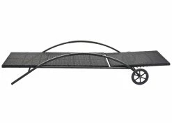 2er-Set Sonnenliege MCW-E27, Relaxliege Gartenliege, Poly-Rattan ~ Schwarz, Kissen Creme-beige -Zipper Geschäft 2103701003 prod 004