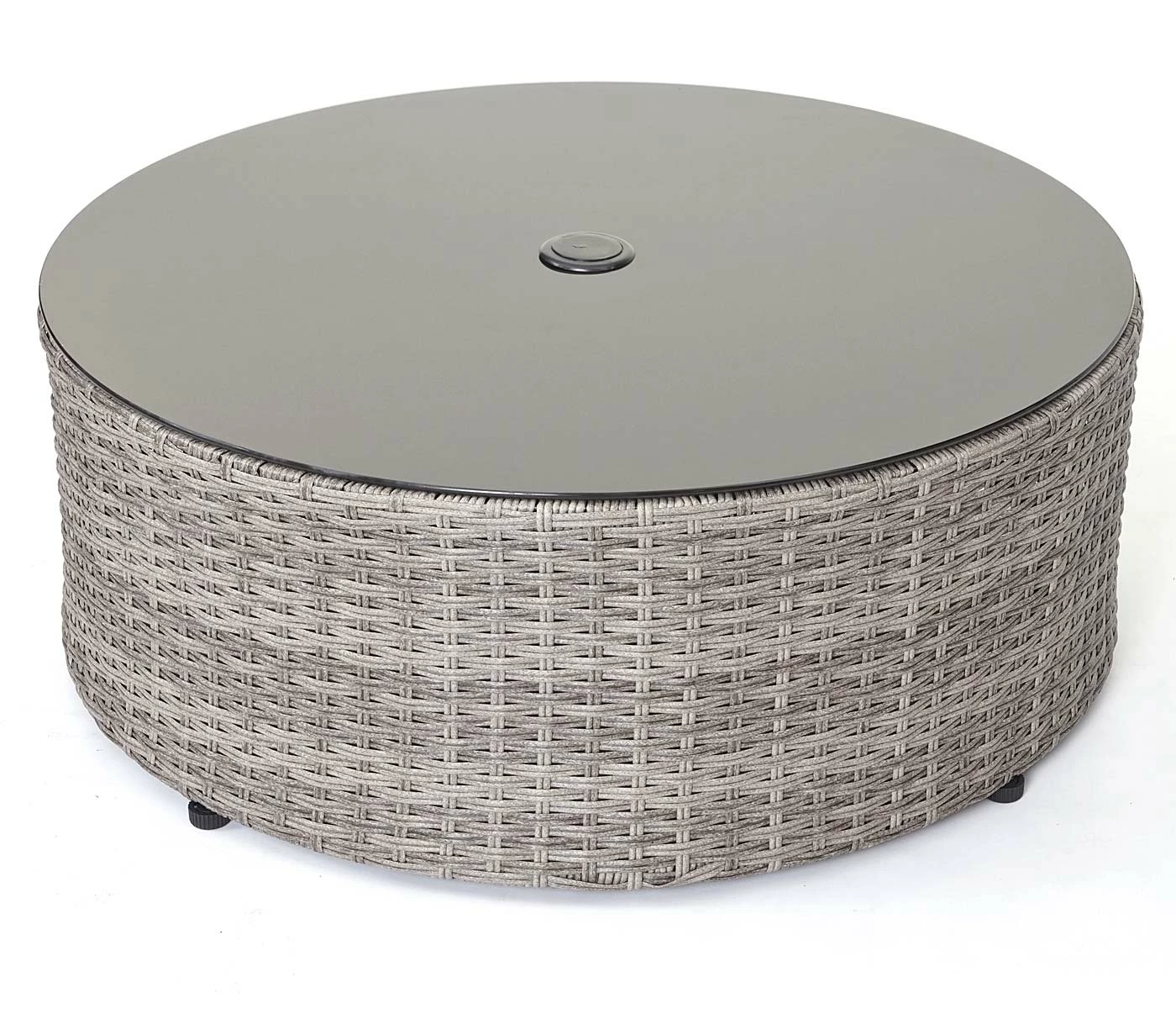 Poly-Rattan Garnitur Rund MCW-E17, Garten-Set Sitzgruppe ~ Grau, Polster Dunkelgrau, Kissen Beige 3 Poly-Rattan Garnitur Rund MCW-E17, Garten-Set Sitzgruppe ~ Grau, Polster Dunkelgrau, Kissen Beige – Bild 3