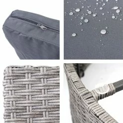 Poly-Rattan Garnitur Rund MCW-E17, Garten-Set Sitzgruppe ~ Grau, Polster Dunkelgrau, Kissen Beige 9 Poly-Rattan Garnitur Rund MCW-E17, Garten-Set Sitzgruppe ~ Grau, Polster Dunkelgrau, Kissen Beige -Zipper Geschäft 2103712001 prod 004