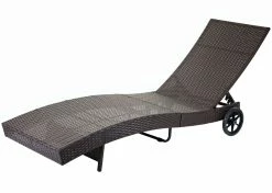 Sonnenliege MCW-D80, Gartenliege Relaxliege Liege, Poly-Rattan ~ Braun, Kissen Beige -Zipper Geschäft 2103723001 prod 003