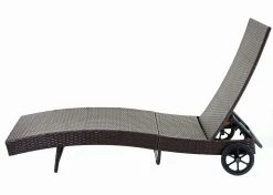 Sonnenliege MCW-D80, Gartenliege Relaxliege Liege, Poly-Rattan ~ Braun, Kissen Beige -Zipper Geschäft 2103723001 prod 004