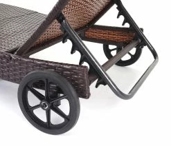 Sonnenliege MCW-D80, Gartenliege Relaxliege Liege, Poly-Rattan ~ Braun, Kissen Beige -Zipper Geschäft 2103723001 prod 006