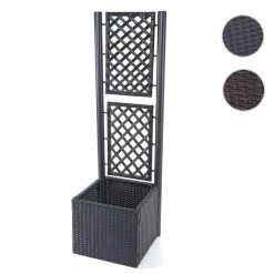 Poly-Rattan Rankgitter MCW-D76, Pflanzkasten Rankhilfe, 142x43x43cm ~ Anthrazit -Zipper Geschäft 2103727001 prod 006