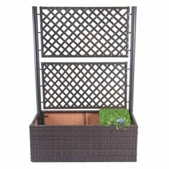 Poly-Rattan Rankgitter MCW-D76, Pflanzkasten Rankhilfe, 142x100x43cm ~ Braun 8 Poly-Rattan Rankgitter MCW-D76, Pflanzkasten Rankhilfe, 142x100x43cm ~ Braun -Zipper Geschäft 2103728000 prod 003