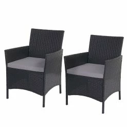 MCW Poly-Rattan-Garnitur Hamar, Gartenmöbel Balkon-Set Sitzgarnitur ~ Anthrazit, Kissen Anthrazit -Zipper Geschäft 2103735006 prod 006