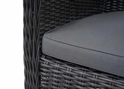 Poly-Rattan Garnitur MCW-F51, Garten-/Lounge-Set Sitzgruppe Tisch+4xStuhl, Rundes Rattan Anthrazit Kissen Dunkelgrau -Zipper Geschäft 2165653000 prod 003