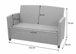 XXL Poly-Rattan Garnitur MCW-F10, Balkon-/Garten-/Lounge-Set Sitzgruppe, Sofa Sessel Mit Kissen Spun Poly ~ Grau-braun -Zipper Geschäft 2165665001 prod 006