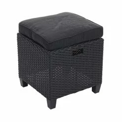 Poly-Rattan Garnitur MCW-E95, Garten-/Lounge-Set Sitzgruppe, Spun Poly Halbrundes Rattan ~ Schwarz, Kissen Anthrazit -Zipper Geschäft 2165671001 prod 004