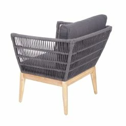 Gartengarnitur MCW-H55, Lounge-Set Sofa Sitzgruppe, Seilgeflecht Massivholz Akazie Spun Poly FSC~ Kissen Dunkelgrau -Zipper Geschäft 2186757001 prod 005