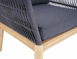 Gartengarnitur MCW-H55, Lounge-Set Sofa Sitzgruppe, Seilgeflecht Massivholz Akazie Spun Poly FSC~ Kissen Dunkelgrau -Zipper Geschäft 2186757001 prod 006