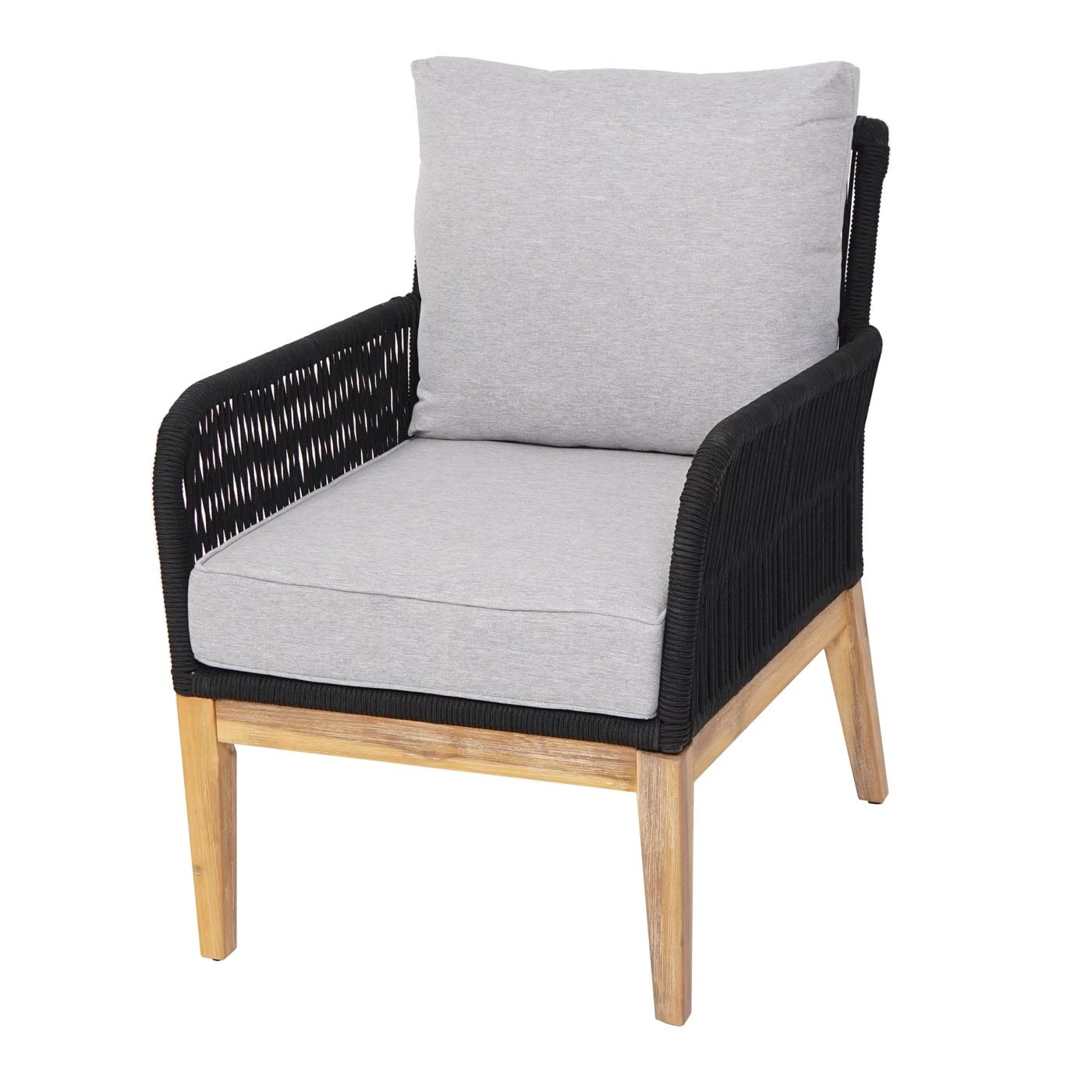 Gartengarnitur MCW-H58, Lounge-Set Sofa Sitzgruppe, Seilgeflecht Massivholz Akazie Spun Poly FSC~ Kissen Hellgrau 4 Gartengarnitur MCW-H58, Lounge-Set Sofa Sitzgruppe, Seilgeflecht Massivholz Akazie Spun Poly FSC~ Kissen Hellgrau – Bild 4