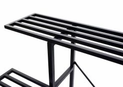 Pflanzenregal MCW-G32, Blumentreppe Blumenständer Pflanzentreppe, 3 Ablagen Stahl Schwarz 100x120x44cm -Zipper Geschäft 2192906000 prod 005