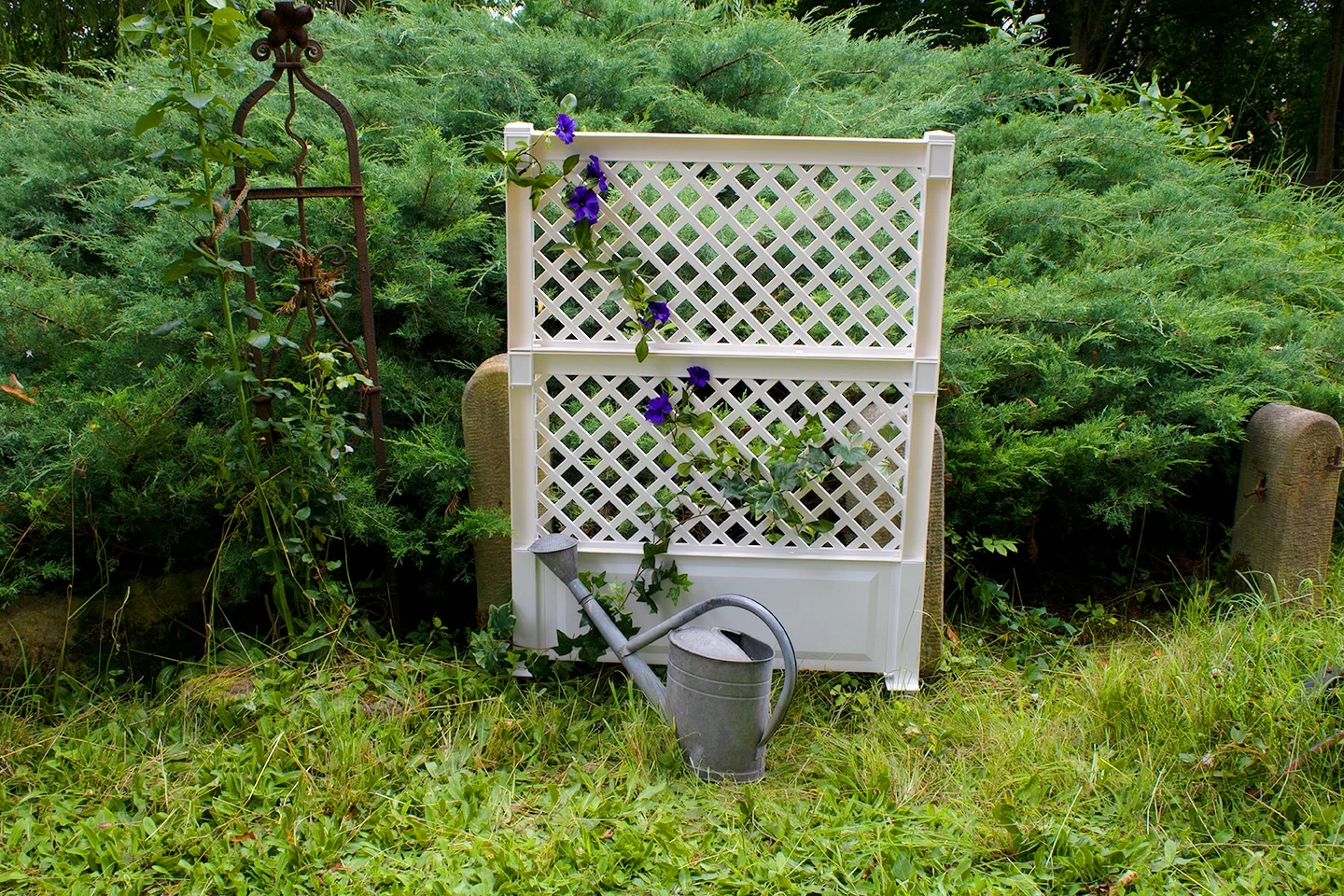 KHW Spalier 100 Cm Mit Erdspieß, Weiß 1 KHW Spalier 100 Cm Mit Erdspieß, Weiß