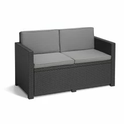 Allibert Monaco 2-Sitzer Anthrazit Inkl. Kissen Anthrazit (Version 2021)