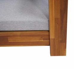 Gartengarnitur MCW-H59, Lounge-Set Sofa Sitzgruppe, Massiv-Holz Akazie Spun Poly FSC-zertifiziert ~ Kissen Hellgrau -Zipper Geschäft 2204649000 prod 004