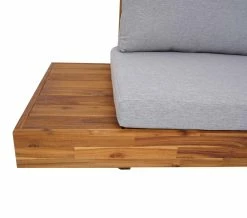 Gartengarnitur MCW-H59, Lounge-Set Sofa Sitzgruppe, Massiv-Holz Akazie Spun Poly FSC-zertifiziert ~ Kissen Hellgrau -Zipper Geschäft 2204649000 prod 005