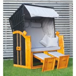 Hoberg Strandkorb 2 Sitzer 120x80x160cm Grau/braun Ohne Rollen 8 Hoberg Strandkorb 2 Sitzer 120x80x160cm Grau/braun Ohne Rollen -Zipper Geschäft 2205145000 prod 003