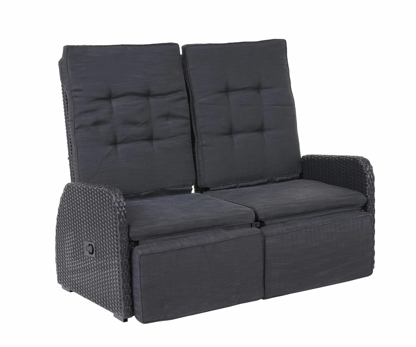 Garnitur MCW-J35, Lounge-Set Sitzgruppe Sofa, Spun Poly Halbrundes Poly-Rattan ~ Anthrazit, Kissen Anthrazit 3 Garnitur MCW-J35, Lounge-Set Sitzgruppe Sofa, Spun Poly Halbrundes Poly-Rattan ~ Anthrazit, Kissen Anthrazit – Bild 3