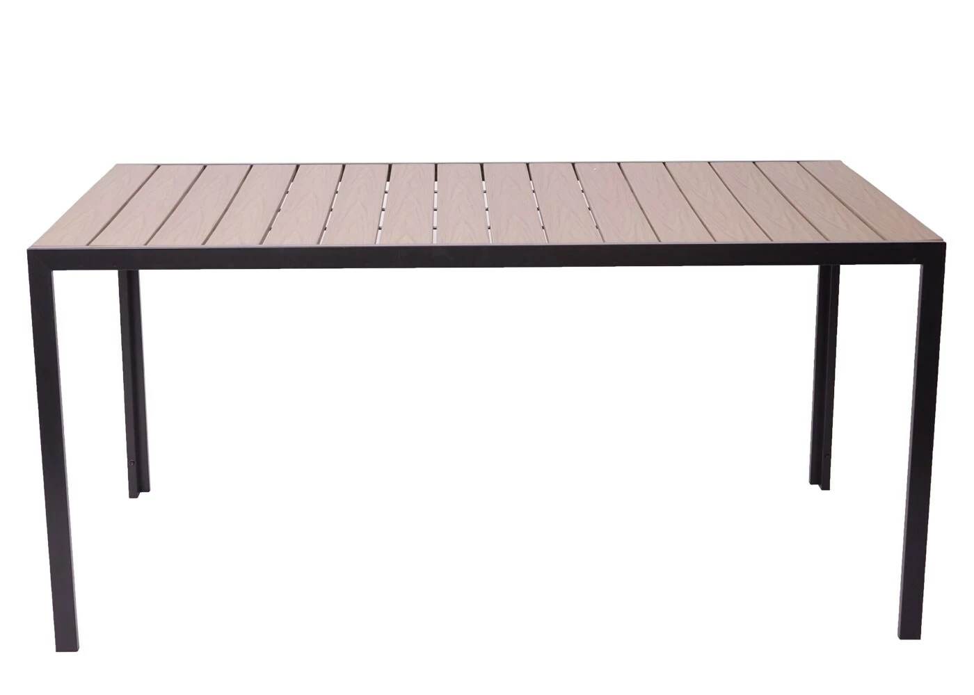 Gartentisch MCW-F90, Tisch Bistrotisch, WPC-Tischplatte 160x90cm ~ Hellbraun 2 Gartentisch MCW-F90, Tisch Bistrotisch, WPC-Tischplatte 160x90cm ~ Hellbraun – Bild 2