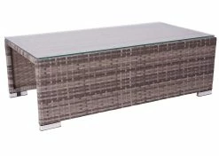 Poly-Rattan Garnitur MCW-J36, Balkon-/Garten-/Lounge-Set Sitzgruppe Sofa ~ Grau, Kissen Schwarz -Zipper Geschäft 2226971000 prod 004