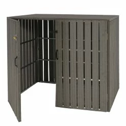 2er WPC-Mülltonnenverkleidung MCW-J28, Mülltonnenbox, Metall Holzoptik, Erweiterbar 2x240l ~ Grau 8 2er WPC-Mülltonnenverkleidung MCW-J28, Mülltonnenbox, Metall Holzoptik, Erweiterbar 2x240l ~ Grau -Zipper Geschäft 2226976000 prod 003