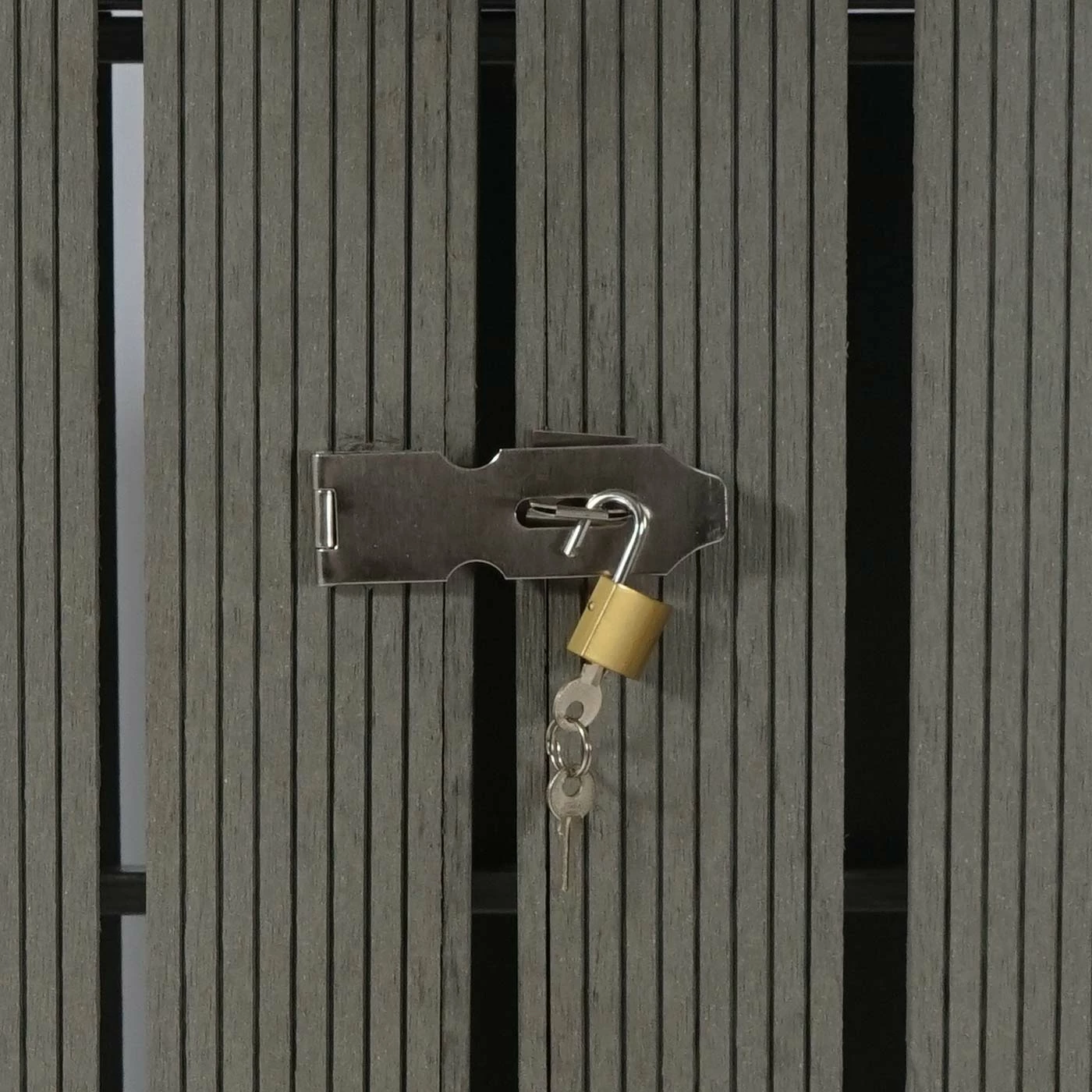 2er WPC-Mülltonnenverkleidung MCW-J28, Mülltonnenbox, Metall Holzoptik, Erweiterbar 2x240l ~ Grau 5 2er WPC-Mülltonnenverkleidung MCW-J28, Mülltonnenbox, Metall Holzoptik, Erweiterbar 2x240l ~ Grau – Bild 5