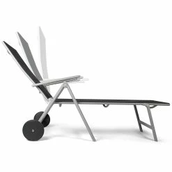 Vanage Alu Sonnenliege Gepolstert VG-8489, Schwarz, Versch. Farben -Zipper Geschäft 2236803000 prod 004