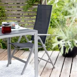 Vanage Alu Multiposition Stuhl Ungepolstert, 2er Set Schwarz, Versch. Farben -Zipper Geschäft 2236879000 prod 005