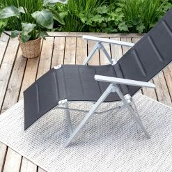 Vanage Gepolsterter Alu Relaxstuhl Mit Fußablage G-8465, Schwarz, Versch. Farben -Zipper Geschäft 2236880000 prod 005