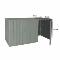1er WPC-Mülltonnenverkleidung Erweiterung MCW-J28, Premium Mülltonnenbox, Metall Holzoptik ~ Grau 8 1er WPC-Mülltonnenverkleidung Erweiterung MCW-J28, Premium Mülltonnenbox, Metall Holzoptik ~ Grau -Zipper Geschäft 2284811000 prod 003