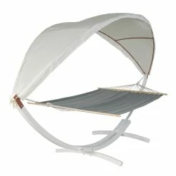 Hängematte MCW-J47, Hängeschaukel Bis 200kg Sonnendach FSC-Holzgestell 420cm 2 Personen ~ Weiß, Grau 8 Hängematte MCW-J47, Hängeschaukel Bis 200kg Sonnendach FSC-Holzgestell 420cm 2 Personen ~ Weiß, Grau -Zipper Geschäft 2308446001 prod 003