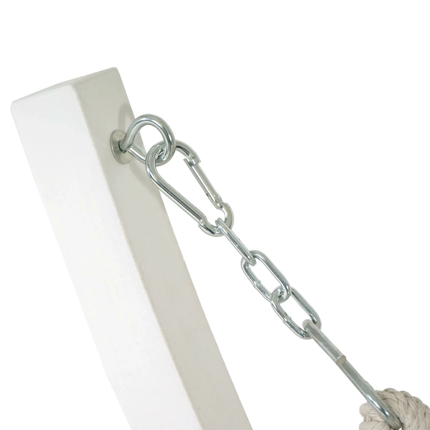 Hängematte Mit Gestell MCW-J46, Hängeschaukel, Bis 200kg Holzgestell FSC-zertifiziert 320cm ~ Weiß, Matte Grau 6 Hängematte Mit Gestell MCW-J46, Hängeschaukel, Bis 200kg Holzgestell FSC-zertifiziert 320cm ~ Weiß, Matte Grau – Bild 6