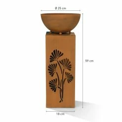 GARVIDA LED-Dekosäule Rost-Optik Ginko 59cm 3V Braun Mit Pflanzschale - Aufbauset -Zipper Geschäft 2323987000 prod 003